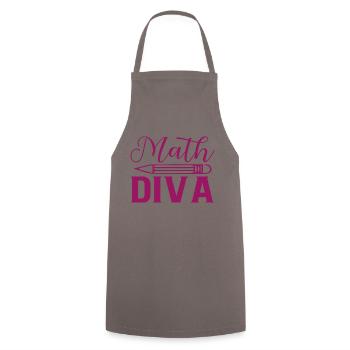 Math Diva, For all divas who love mathematics - Cooking Apron - grey - Front - AI Model Male 185 dark (185cm)
