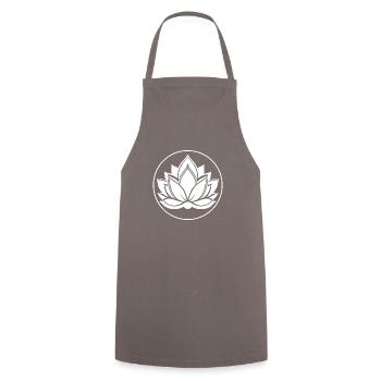 Namaste Lotusblume, Reinheit der Seele, Yoga - Kochschürze - Grau - Vorne - AI Model Male 185 dark (185cm)