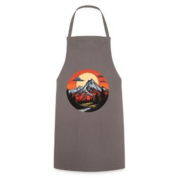 Berge Landschaft Natur Kreis - Kochschürze - Grau - Vorne - AI Model Male 185 dark (185cm)