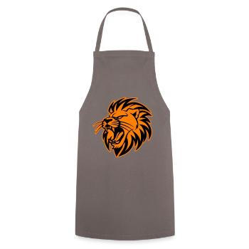 Lion Head Symbol Lion - Cooking Apron - grey - Front - AI Model Male 185 dark (185cm)