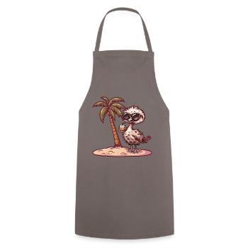 Ostrich Summer Beach Vacation - Cooking Apron - grey - Front - AI Model Male 185 dark (185cm)