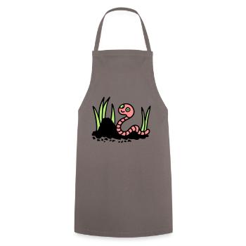 Earthworm Earth - 3 - Cooking Apron - grey - Front - AI Model Male 185 dark (185cm)
