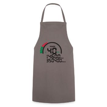 years 40 years anniversary meter - Cooking Apron - grey - Front - AI Model Male 185 dark (185cm)