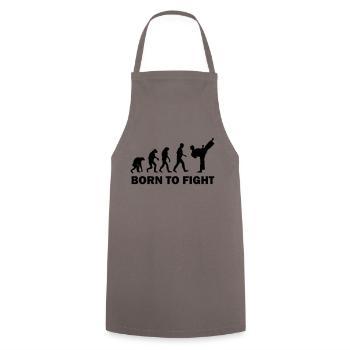 born to fight - Cooking Apron - grey - Front - AI Model Male 185 dark (185cm)
