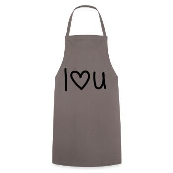 I Lovee You - Tablier de cuisine - gris - Devant - AI Model Male 185 dark (185cm)