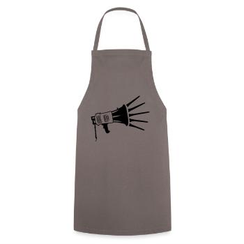 Speaker Propaganda Megaphone Symbol - Cooking Apron - grey - Front - AI Model Male 185 dark (185cm)