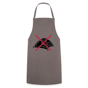 Forbidden Stay outside Tent - Cooking Apron - grey - Front - AI Model Male 185 dark (185cm)