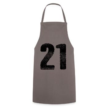 21 Zahl Trikot - Kochschürze - Grau - Vorne - AI Model Male 185 dark (185cm)