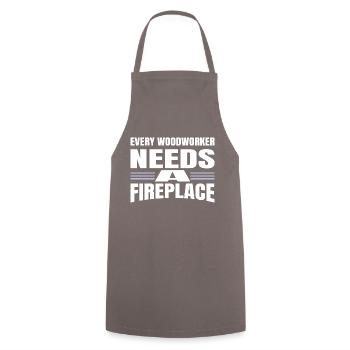 cadeau d’anniversaire charpentier de construction - Tablier de cuisine - gris - Devant - AI Model Male 185 dark (185cm)