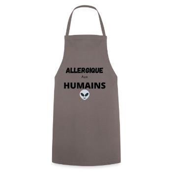 ALLERGIQUE AUX HUMAINS - Tablier de cuisine - gris - Devant - AI Model Male 185 dark (185cm)