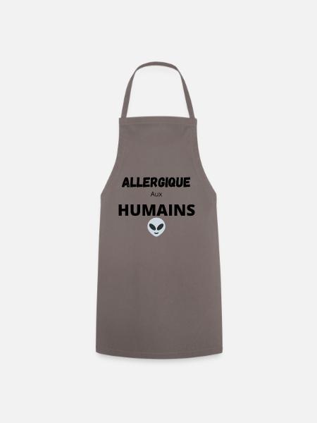 ALLERGIQUE AUX HUMAINS - Tablier de cuisine - gris