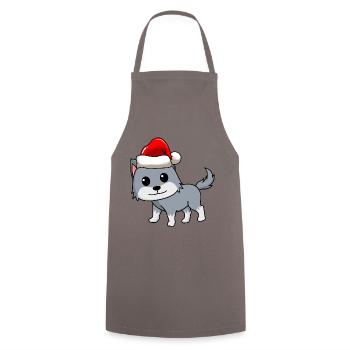 Wolf Comic Weihnachten - Kochschürze - Grau - Vorne - AI Model Male 185 dark (185cm)
