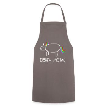 Death Metal Regenbogen Einhorn T-Shirt - Kochschürze - Grau - Vorne - AI Model Male 185 dark (185cm)