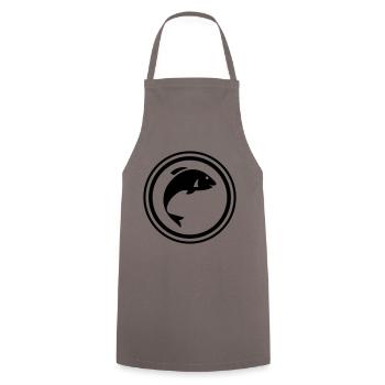 Symbole du poisson - Tablier de cuisine - gris - Devant - AI Model Male 185 dark (185cm)