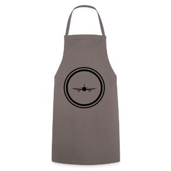 Symbole de l’avion - Tablier de cuisine - gris - Devant - AI Model Male 185 dark (185cm)