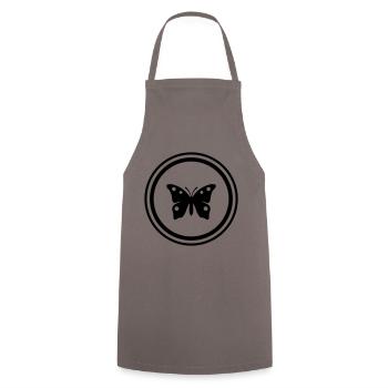 Symbole papillon - Tablier de cuisine - gris - Devant - AI Model Male 185 dark (185cm)