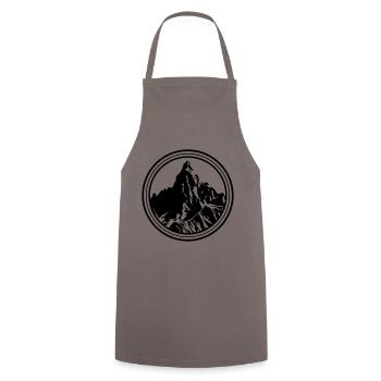 Berge Symbol Silhouette Kreis - Kochschürze - Grau - Vorne - AI Model Male 185 dark (185cm)