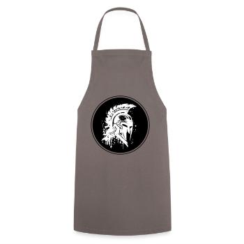 Spartaner Helm Gladiator Symbol - Kochschürze - Grau - Vorne - AI Model Male 185 dark (185cm)