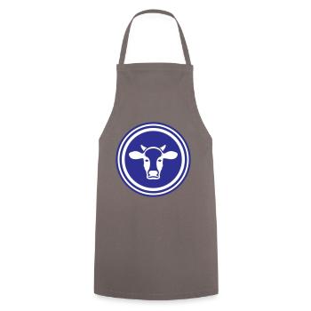 Cow Head Symbol - Cooking Apron - grey - Front - AI Model Male 185 dark (185cm)