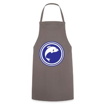 Symbole du poisson - Tablier de cuisine - gris - Devant - AI Model Male 185 dark (185cm)