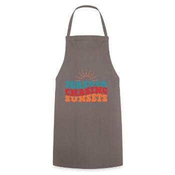 Forever Chasing Sunsets Sun Summer Beach Holidays - Cooking Apron - grey - Front - AI Model Male 185 dark (185cm)