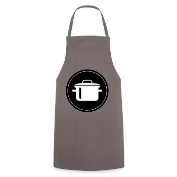 kochtopf kochen - Kochschürze - Grau - Vorne - AI Model Male 185 dark (185cm)
