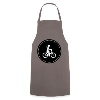 Cycling Bike Icon - Cooking Apron - grey - Front - AI Model Male 185 dark (185cm)