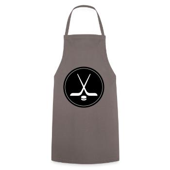 Symbole du hockey sur glace - Tablier de cuisine - gris - Devant - AI Model Male 185 dark (185cm)