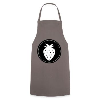 Frucht Erdbeere - Kochschürze - Grau - Vorne - AI Model Male 185 dark (185cm)