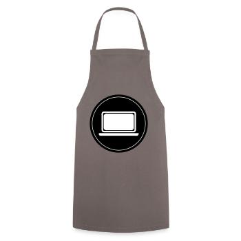 Laptop Pc Office - Cooking Apron - grey - Front - AI Model Male 185 dark (185cm)