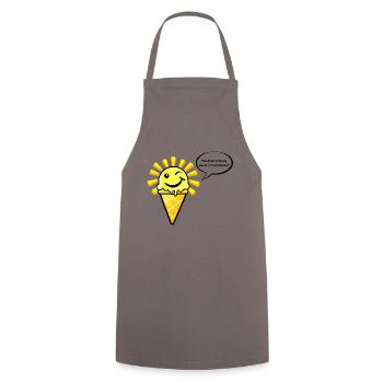 Eis als Sonne schmilzt mit witzigem Spruch - Kochschürze - Grau - Vorne - AI Model Male 185 dark (185cm)