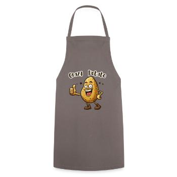 Crazy Veggies: Potato thumbs up - Kochschürze - Grau - Vorne - AI Model Male 185 dark (185cm)