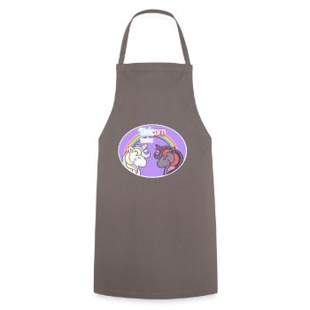Unicorn Twins - Cooking Apron - grey - Front - AI Model Male 185 dark (185cm)