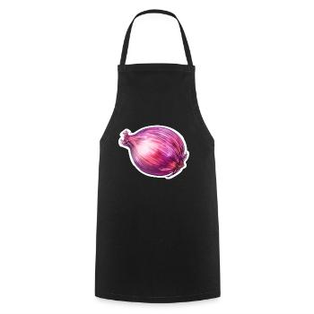 Onion red - Cooking Apron - black - Front - AI Model Male 185 dark (185cm)