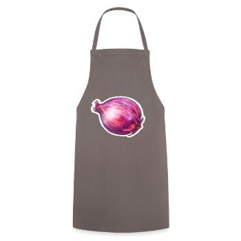 Onion red - Cooking Apron - grey - Front - AI Model Male 185 dark (185cm)