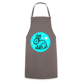 Hase Ostern Symbol - Kochschürze - Grau - Vorne - AI Model Male 185 dark (185cm)