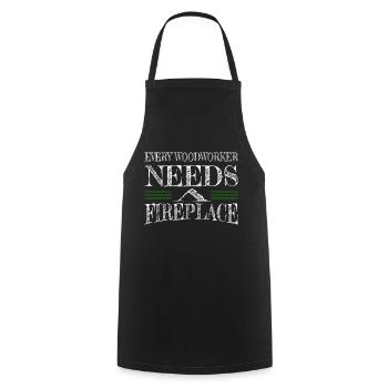 Amériques dictons charpentier drôle T-shirts plombier - Tablier de cuisine - noir - Devant - AI Model Male 185 dark (185cm)