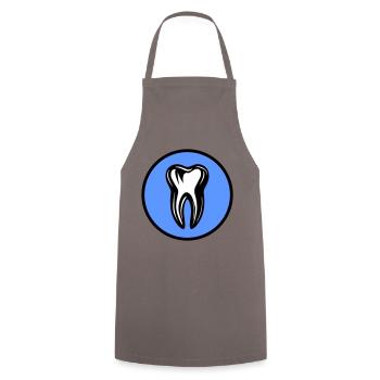Icône de dentiste dentaire - Tablier de cuisine - gris - Devant - AI Model Male 185 dark (185cm)