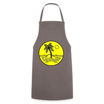 Palm Trees Island Symbol Beach - Cooking Apron - grey - Front - AI Model Male 185 dark (185cm)