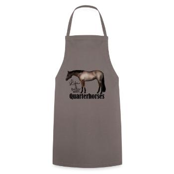 Quarterhorse design Roan Schimmel - Kochschürze - Grau - Vorne - AI Model Male 185 dark (185cm)