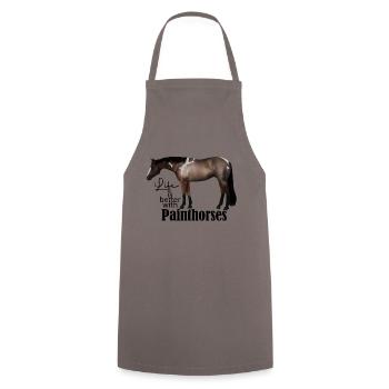 Painthorses Sticker - Kochschürze - Grau - Vorne - AI Model Male 185 dark (185cm)
