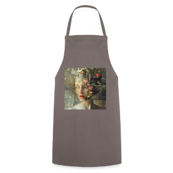 Woman with fruit - Cooking Apron - grey - Front - AI Model Male 185 dark (185cm)