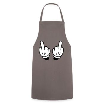 Mittelfinger Hand Comic - Kochschürze - Grau - Vorne - AI Model Male 185 dark (185cm)