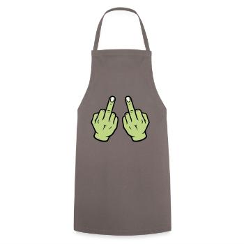 Middle Finger Hand - Cooking Apron - grey - Front - AI Model Male 185 dark (185cm)