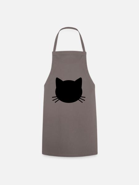 Cute Cat Face - Kochschürze - Grau