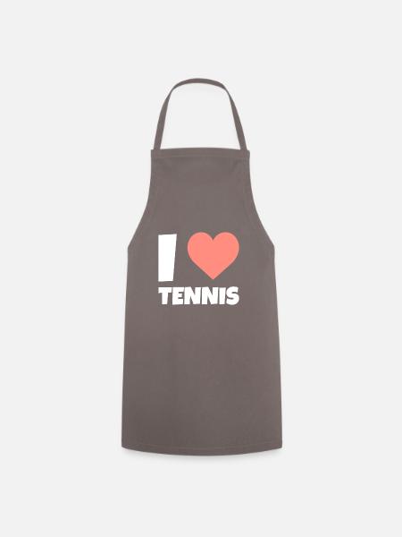 I Love Tennis ich liebe Tennis - Kochschürze - Grau