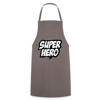 Superhero, Comics, Hero, Sprüche, Held, Sieger - Kochschürze - Grau - Vorne - AI Model Male 185 dark (185cm)