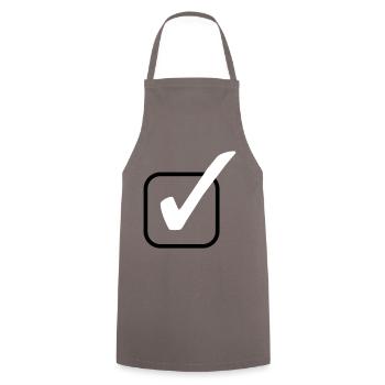 hook symbol - Cooking Apron - grey - Front - AI Model Male 185 dark (185cm)