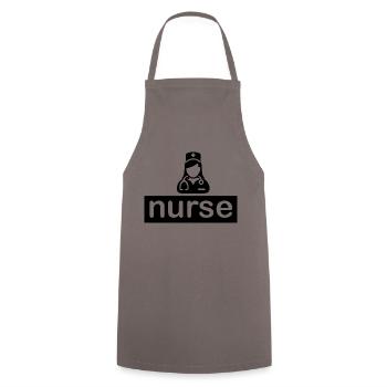 Nurse Krankenschwester Doktor - Kochschürze - Grau - Vorne - AI Model Male 185 dark (185cm)