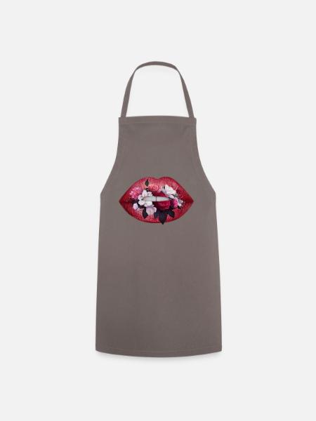 Lips flowers - Kochschürze - Grau